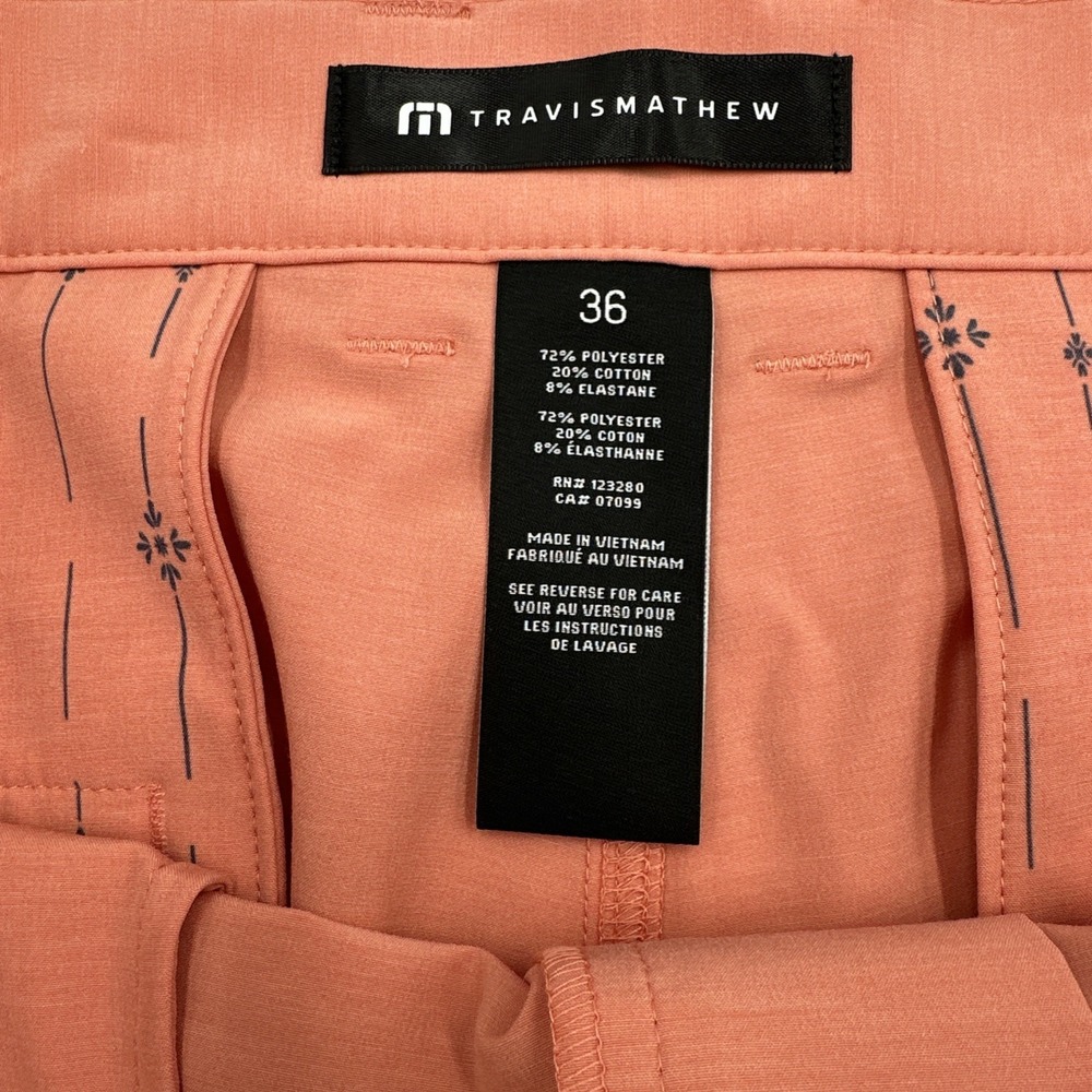 Travis Mathew 8" Tech Chino Golf Shorts - Terra Cotta Canvas - Men's 36 **NEW** - Picture 9 of 10